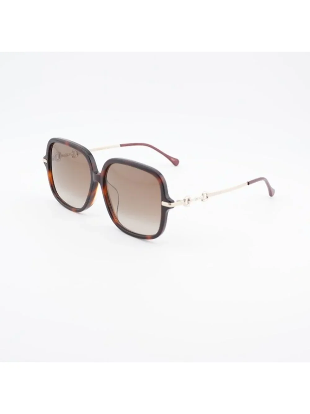 Gucci GG0884SA 002 Sunglasses Havana Square Frame, Brown Lenses